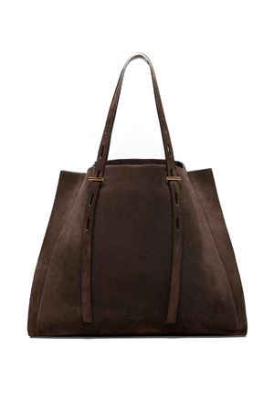 Borsa grande in suede testa di moro MINO BOSSI | PRPAULASUEDEC706